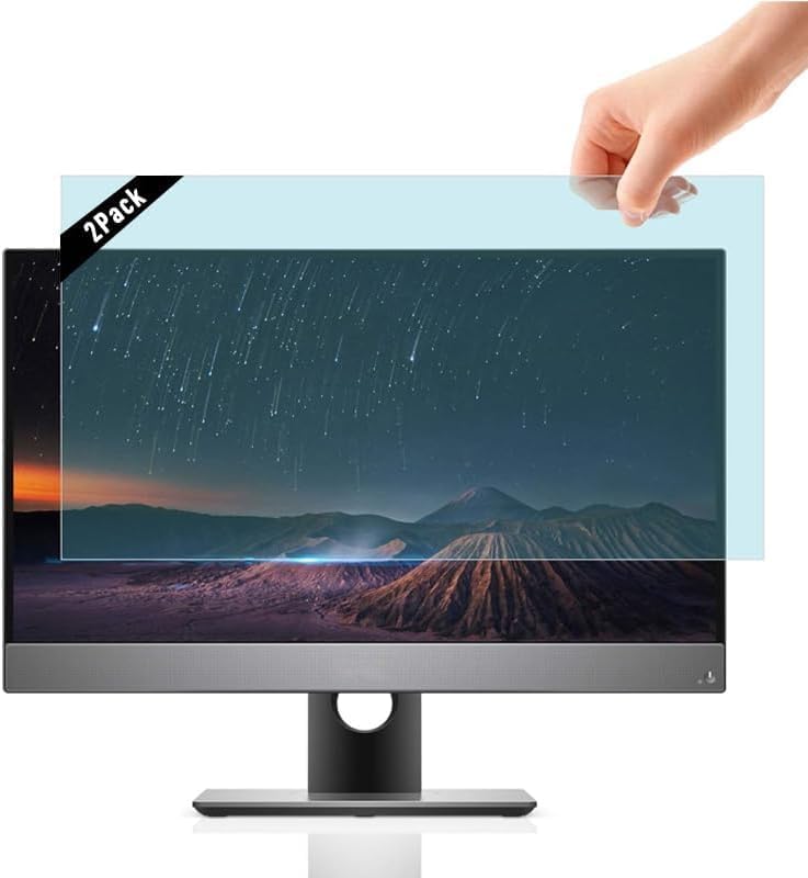 Brevynx [2 Pack 27 inch Removable Anti-Glare Blue Light Screen Protector for 16:9 Computer Monitor Display– Anti-Glare, Anti-Scratch, PC Anti-UV Eye Protection Filter Film - Image 1